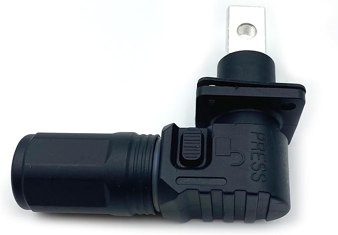 1 Set Battery Energy Storage Connector, 100A 16mm² High Current Connectors Quick Plug Terminal Black Right Angle Plug and Socket IP67 Waterproof Power Adapter (100A, Black)