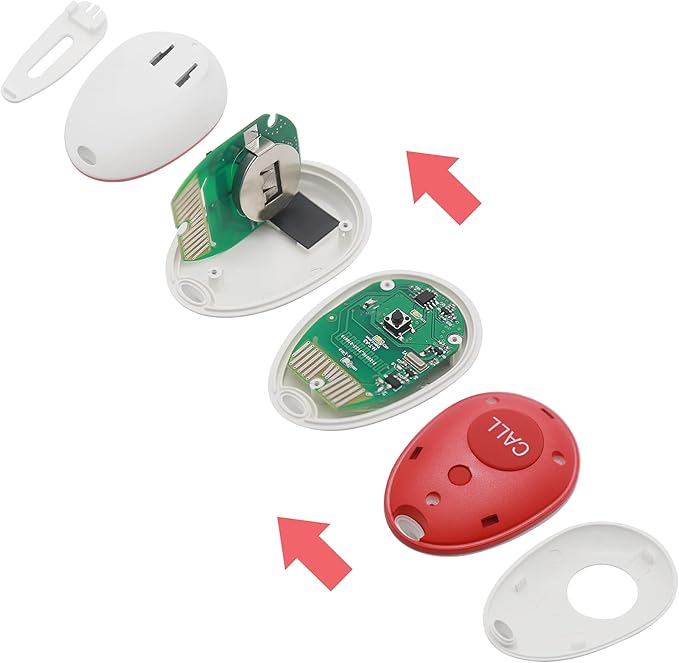 CallToU Wireless Caregiver Pager Call Button for Hard of Hearing 500FT Emergency Alert System Waterproof Call Bell for Elderly at Home/Elderly/Patients/Disabled (CCVB 4-2)