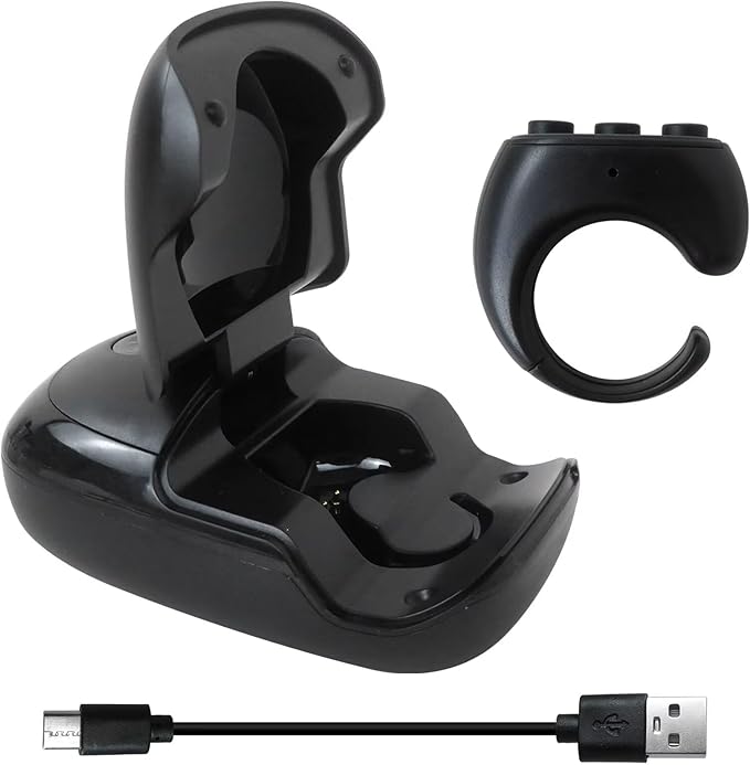 HEKUTU Social Media Scrolling Ring Remote - Hands-Free Controller for T-ikT-ok Yout-ube IG - Black