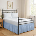 Ruffled Bed Skirt Split Corners with Platform, Tailored Fit Hotel Quality Wrinkle Free Ultra-Soft Microfiber Dust Ruffle, Upto 12 Inch Drop, Queen, Sky Blue