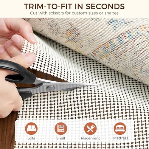 BAGAIL BASICS 2 x 4 FT Rug Pad Gripper for Hardwood Floors, Non Slip Rug Pads for Area Rugs, Extra Thick Under Rug Padding, Protect Your Rugs & Floors - Image 4