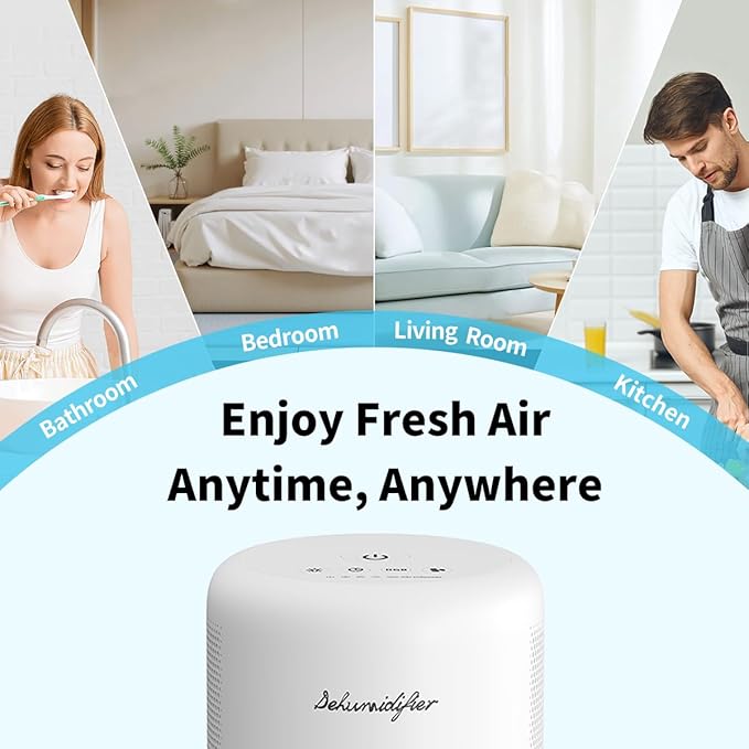 NeedDuck Dehumidifier for Home Small Quiet Dehumidifiers for 44OZ Water Tank Auto Defrost and Shutoff 10 Colors Light 4 Timer Options 3 Modes Portable Dehumidifiers for Bedroom Bathroom Closet RV