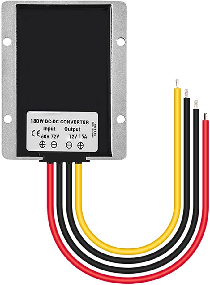 MGGi DC Voltage Regulator 60V 72V Step Down to 12V 15A 180W, Waterproof Converter Reducer, Power Supply Module Buck Transformer, for Golf Cart, forklifts, Car