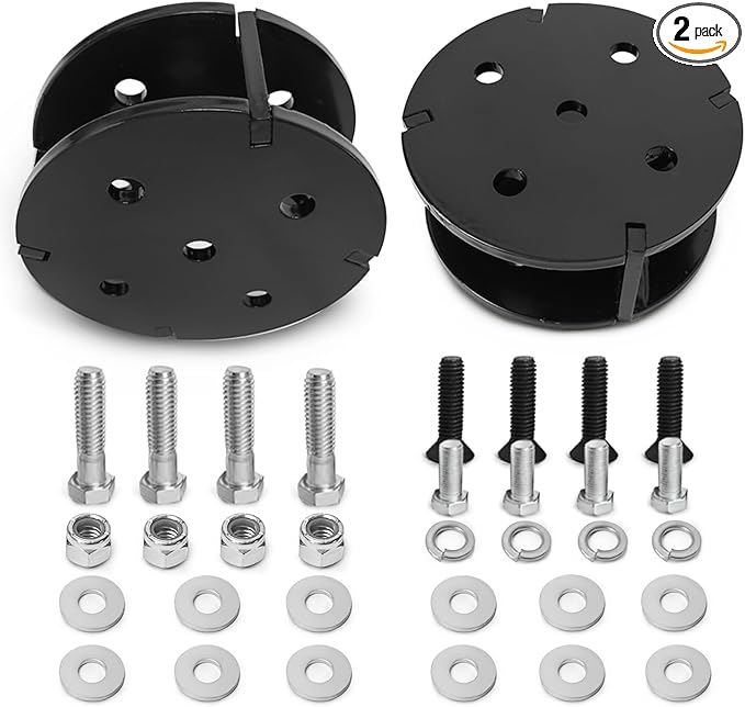 FLOVENTIS 2" Angled Air Helper Spring Spacer, Heavy-Duty Steel Compatible with Ford F150/F250/F350, Chevy, GMC, Ram, Toyota Air Springs Lift Spacer (7X1273)