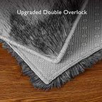 Ophanie Soft Fluffy Shaggy Rugs for Bedroom Living Room Dorm Nursery Home Decor Aesthetic 4x6 Ft Tie-Dyed Black & Light Grey - Image 6