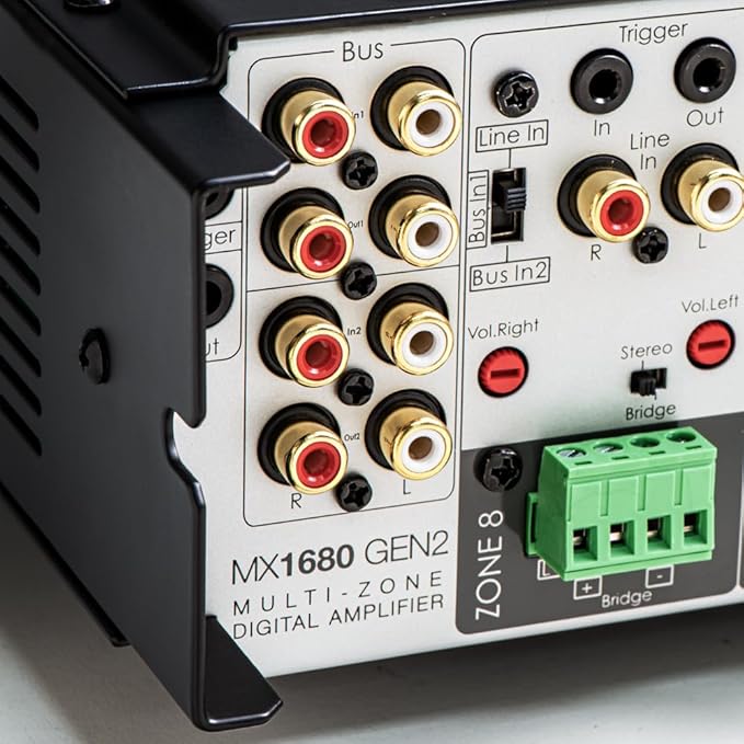 OSD Audio MX1680 GEN2 8 Zone Amplifier 16Ch x 80W, Class D, Front Panel On/Off Buttons, Distributed Audio