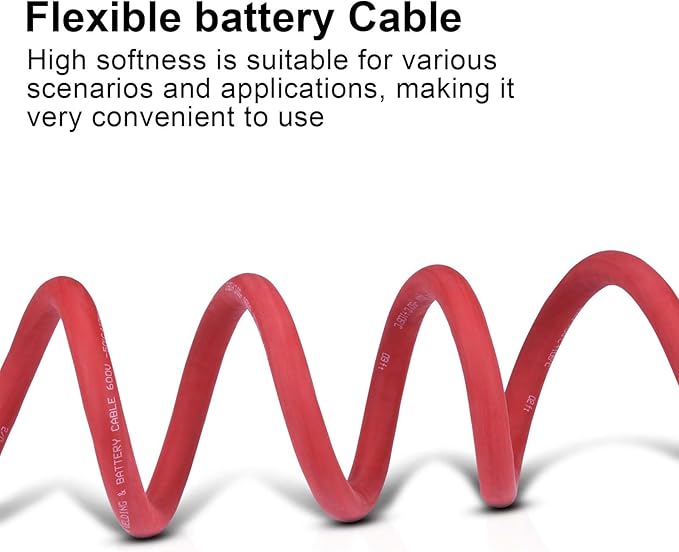 Shirbly 1/0 Gauge Battery Cable, 5FT Red + 5FT Black 1/0 AWG Pure Copper Wire Welding Cable, for Automotive, Battery, Solar and Generator, Standard USA OFC Wire
