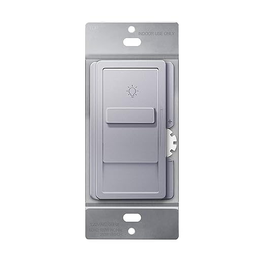 TOPGREENER Digital Dimmer Light Switch for 200W Dimmable LED/CFL Lights, Single Pole Led Slide Dimmer Switch, Neutral Wire Not Required, UL Listed, TGDS1-SV, Silver,1 Pack