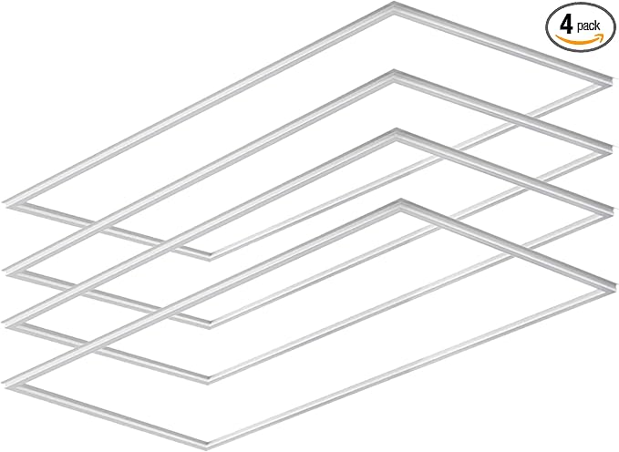 2x4 LED Flat Panel light, Edge-lit Frame Selectable 40W/50W/60W & CCT 3K/3500K/4K/5K/6500K, 7500LM, LED 2x4 Ceiling Light, 0-10V Dimmable Drop Ceiling Light Fixture, Led Flat Panel (4Pack)