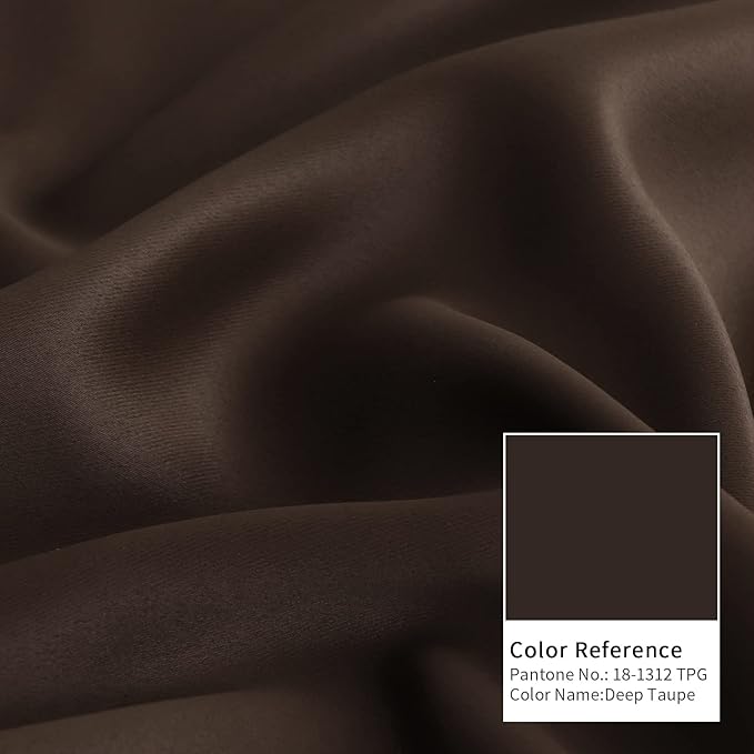 BGment 100% Blackout Curtains for Bedroom Window 84 Inch Length 2 Panels Set, Thermal Insulated Full Light Blocking Grommet Drapes for Living Room Darkening with Black Liner, 52 Inch Wide Each, Brown