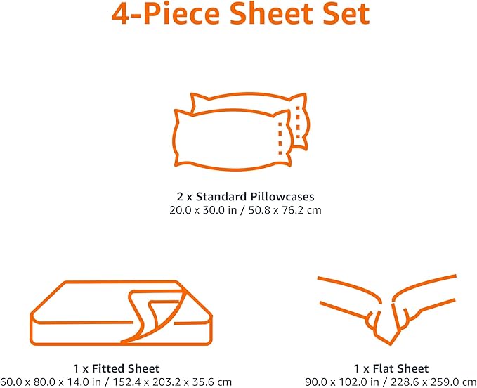 Amazon Basics Lightweight Super Soft, Breathable Easy Care Microfiber 4-Piece Bed Sheet Set with 14-Inch Deep Pockets, Queen, Emerald Green, Solid