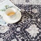 Hallway Washable Runner Rug - 2'6x14 Kitchen Rugs Entryway Rug Runner Vintage Soft Floor Mat Non Slip Indoor Farmhouse Carpet for Bathroom Living Room Bedroom (2'6''x14', Black) - Image 4