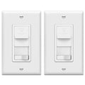TOPGREENER Paddle Dimmer Switch for 200W Dimmable LED/CFL Lights, 3-Way/Single Pole with LED Slide Dimmer, Neutral Wire Not Required, Wall Plate Included, TGSDS3-W, White, 2 Pack