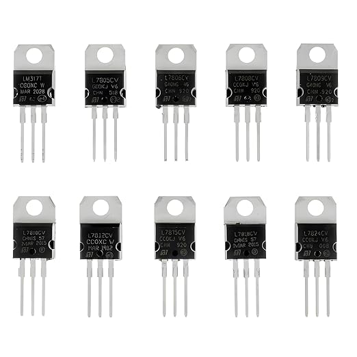 Minidodoca 11 Values 39 Pcs L317 L7805 L7806 L7808 L7809 L7810 L7812 L7815 L7818 L7824 TO-220 Package High Current Positive Voltage Regulator Assortment Kit+TO-220 Heatsink
