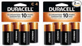 Duracell Coppertop C Batteries, 4 Count Pack, C Battery with Long-Lasting Power, All-Purpose Alkaline C Battery for Household and Office Devices (Pack of 2)