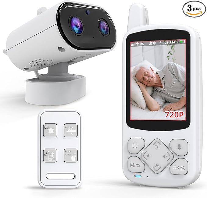 CallToU Elderly Monitor with Camera and Audio, 2-Way Talk Baby Monitors for Elderly No Wi-Fi Video Monitor for Elderly,Call Button for Elderly Home/Nursing Home Use | for Seniors, Dementia Patients