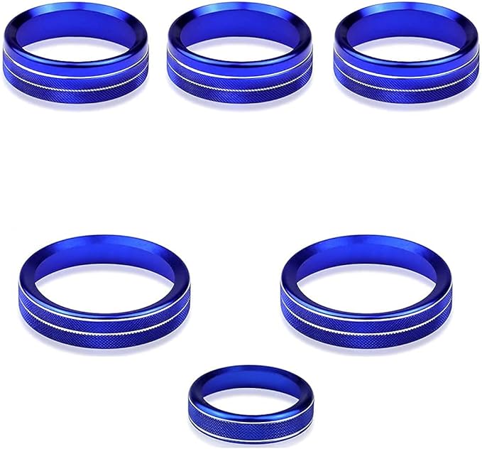 Knob Cover for F150 AC Climate Control Switch/Trailer/4WD/VOL/Tune Button Interior Center Console Trim Accessories Compatible with Ford F150 XLT 2016 2017 2018 2019 (Blue 6 Pcs)