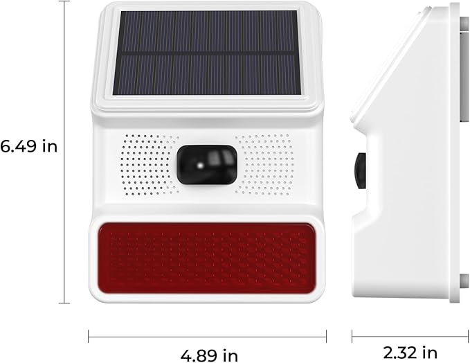 Hapippofa Solar Wireless Motion Sensor Alarm,Driveway Alarm Outdoor Waterproof Alert 120 dB Siren Sound Security System for House Yard Farm
