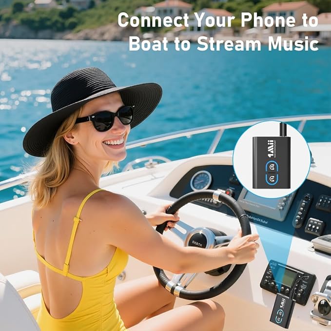 1Mii Bluetooth 5.3 Transmitter Receiver for TV to Wireless Headphones, Dual Link aptX Adaptive/Low Latency/HD Audio, Aux Bluetooth Audio Receiver Adapter for Home Stereo, Airplane, Boat, Gym