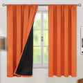 BGment Burnt Orange 100% Blackout Curtains for Bedroom, Fall Full Room Darkening Noise Reducing Living Room Curtains 63 Inch Length, Thermal Insulated Rod Pocket Window Drapes 2 Panels, 42 Inch Wide