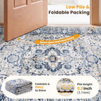 SameBed 5x7 Area Rug Living Room, Vintage Washable Carpet Light Blue - Image 7