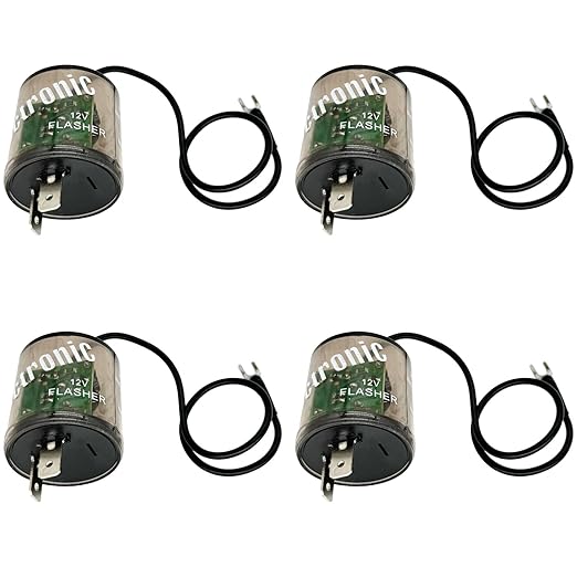irhapsody 2-pin 12vdc LED Flasher Relays with Ground Wire, Pack of 4