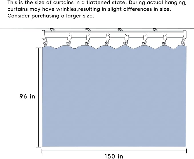 Room Divider Curtains Total Blackout Privacy Curtain Panel Room Thermal Insulated Noise Reduction Curtains for Bedroom Window Living Room Ceiling Track Curtain W 12.5 ft × H 8ft White