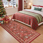 2x5 Christmas Runner Rug for Hallway,Washable Kitchen Rugs,Red - Image 5