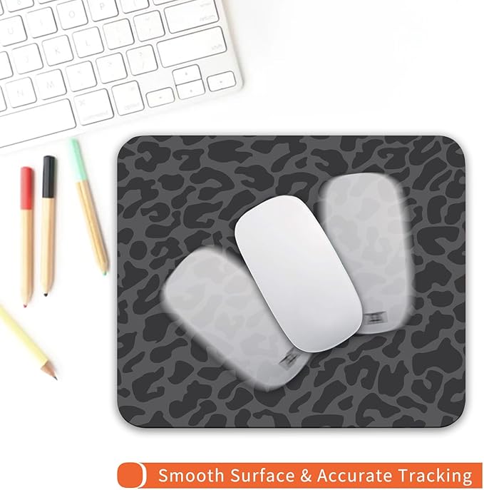 Armanza Square Mouse Pad Black Leopard,Personalized Premium-Textured Custom Mouse Mat Design,Washable Mousepad Cloth,Non-Slip Rubber Base Computer Mouse Pads for Wireless Mouse