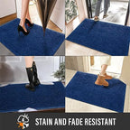HIYARD Sturdy Front Door Mat, Absorbent Muddy Dirt Resist Welcome Door Mats Outdoor Indoor, Stain and Fade Resistant, Non-Slip Rubber Backing Low Profile Doormat for Entryway, 36×24, Blue - Image 5
