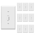 TG Toggle Dimmer Switch for LED, CFL, Incandescent Bulbs, Single-Pole or 3-Way, 2-Wire, No Neutral Required, Quiet Glide, UL-Listed, Wall Plate Included, White, 10-Pack