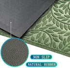 Bulijojo Front Door Mat Entrance,Durable Heavy Duty Welcome Mat,Thick Absorbent Natural Rubber Non Slip Mat,Sturdy Entryway Green, 17"x30" - Image 5