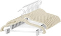Cozymood Velvet Skirt Hangers 72 Packs Ultra Thin Velvet Hanger with Clips Non Slip Pant Hangers Space Saving Clothes Hangers, Clip Hanger for Pants, Skirts, Jeans, Shorts (Beige)