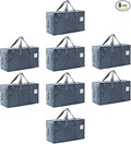 Moving Bags Heavy Duty Extra Large, Moving Boxes, Moving Supplies Essentials,Storage Bins with Lids, Plastic Packing Totes, Storage Bags for Clothes with Handles & Zippers(Grey, 8 Pack)