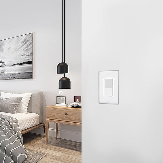 ThunderWay 3 Way Decorator Light Switch with Wall Plates, 15A 120/277V Decora Three Way Electrical Wall Paddle Rocker Switches Replacement, Residential Grade, UL Listed, Glossy White(10 Pack)