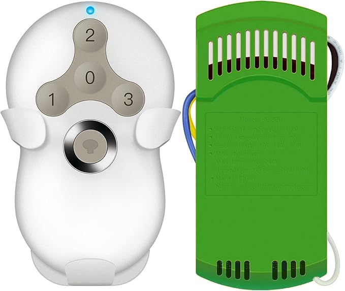 Universal Ceiling Fan Remote Control Kit, Replacement for Hampton Bay, Hunter, Harbor Breeze, 3 Speed with Light Dimmer, 434MHz, with Wall Mount
