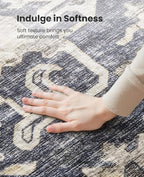 Amada 2x6 Washable Runner Rug for Kitchen and Entryway, Blue/Brown, Vintage - Image 6