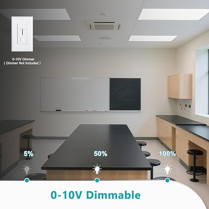 VocgoUU 2x4 LED Flat Panel Light, 36 Pack, Selectable 40W/50W/60W, 3000K/4000K/5000K/6000K, 0-10V Dimmable, ETL Certified, 6600LM, Drop Ceiling Office Lighting