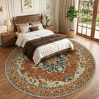 RELEANY Washable Area Rug, Round 10ft, Red/Orange/Blue/Brown - Image 2