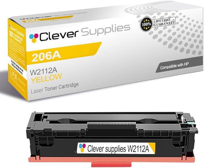 CS Replacement Compatible with HP Color Pro MFP M283fdw Toner Cartridge W2112A to use with Color Pro MFP M283cdw M282nw M2255nw M283fdn (Yellow, 1-Pack)
