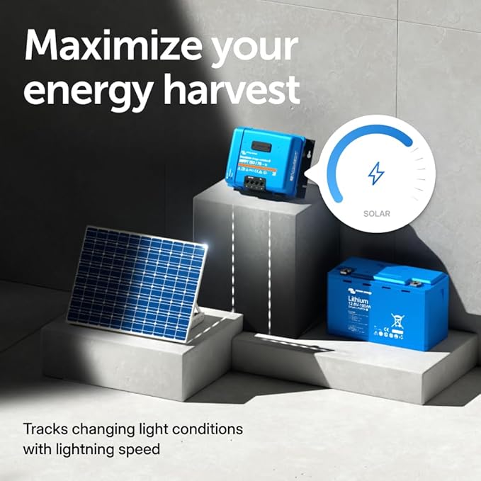 Victron Energy SmartSolar MPPT Tr Solar Charge Controller (Bluetooth) - Charge Controllers for Solar Panels - 150V, 70 amp, 12/24/36/48-Volt