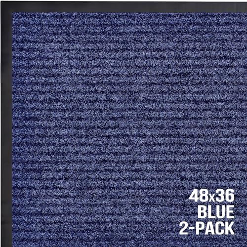 Front Door Mat Indoor Outdoor Welcome Entryway Entrance Doormat, 48x36 Blue - Image 7