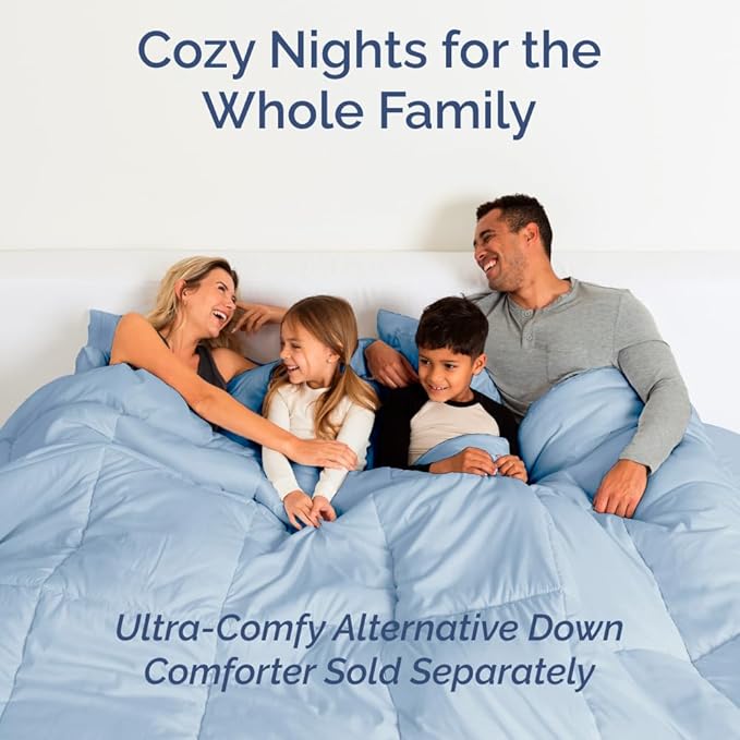 Full XL Bed Sheet Set - 4 Piece Extra Long Extended Full XL Sheets - Soft, Breathable & Cooling - Fits 8" to 16" Mattress w/ Deep Pockets - 54" x 80" - Easy-Fit, Wrinkle & Fade Resistant - Light Blue