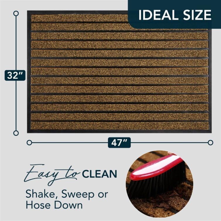 ubdyo Extra Durable Door Mat Outside Entrance (47" x 32", Bright Brown) - Image 2