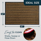 ubdyo Extra Durable Door Mat Outside Entrance (47" x 32", Bright Brown) - Image 2