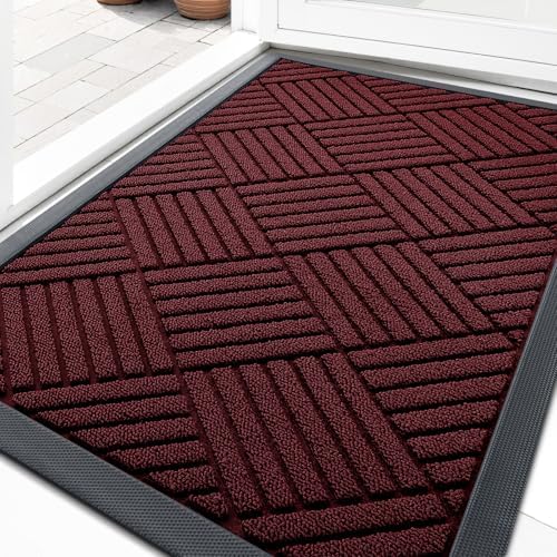 OLANLY Front Door Mat Outside Entrance 33x21, Waterproof Heavy-Duty Doormat by OLANLY