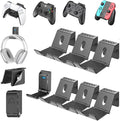 OIVO Controller & Headset Wall Mount Holder Stand, Foldable Headphone Stand, Gaming Controller Holder Hanger Hook, Universal Storage Organizer Controller/Earphone/Game Accessories-7 Packs