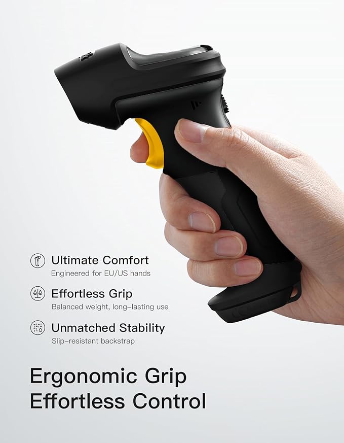 Inateck 2D Barcode Scanner, Wireless Bluetooth QR Code Scanner with AI APP & SDK, 180-Day Battery Life, Fast & Accurate Scanning, Compatible with iOS/Android/Windows