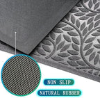 Bulijojo Front Door Mat Entrance,Durable Heavy Duty Welcome Mat,Thick Absorbent Natural Rubber Non Slip Mat,Sturdy Entryway Grey 47"x32" - Image 3