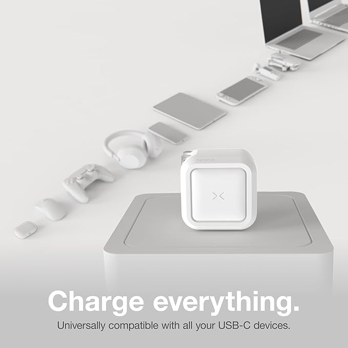 NOCO XGrid X30: 30W USB-C Charger – Single Port GaN Power Adapter with PD 3.0, QC 4.0+, and PPS – Fast Charging with Smart Power Distribution – Foldable Wall Plug, UL Listed
